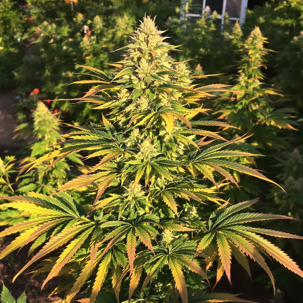 Blue Magoo 88% indica / 12% sativa — flor con tricomas visibles