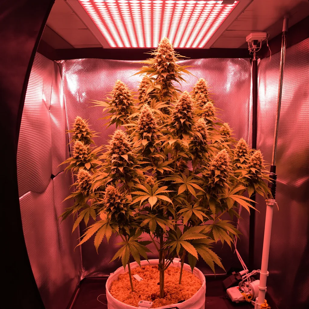 Planta de cannabis Blue Mango en fase de floración — 60-100 cm autofloración