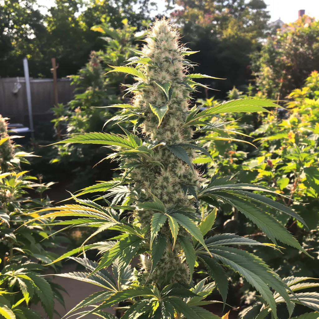 Blue Mango 40% indica / 60% sativa — flor con tricomas visibles