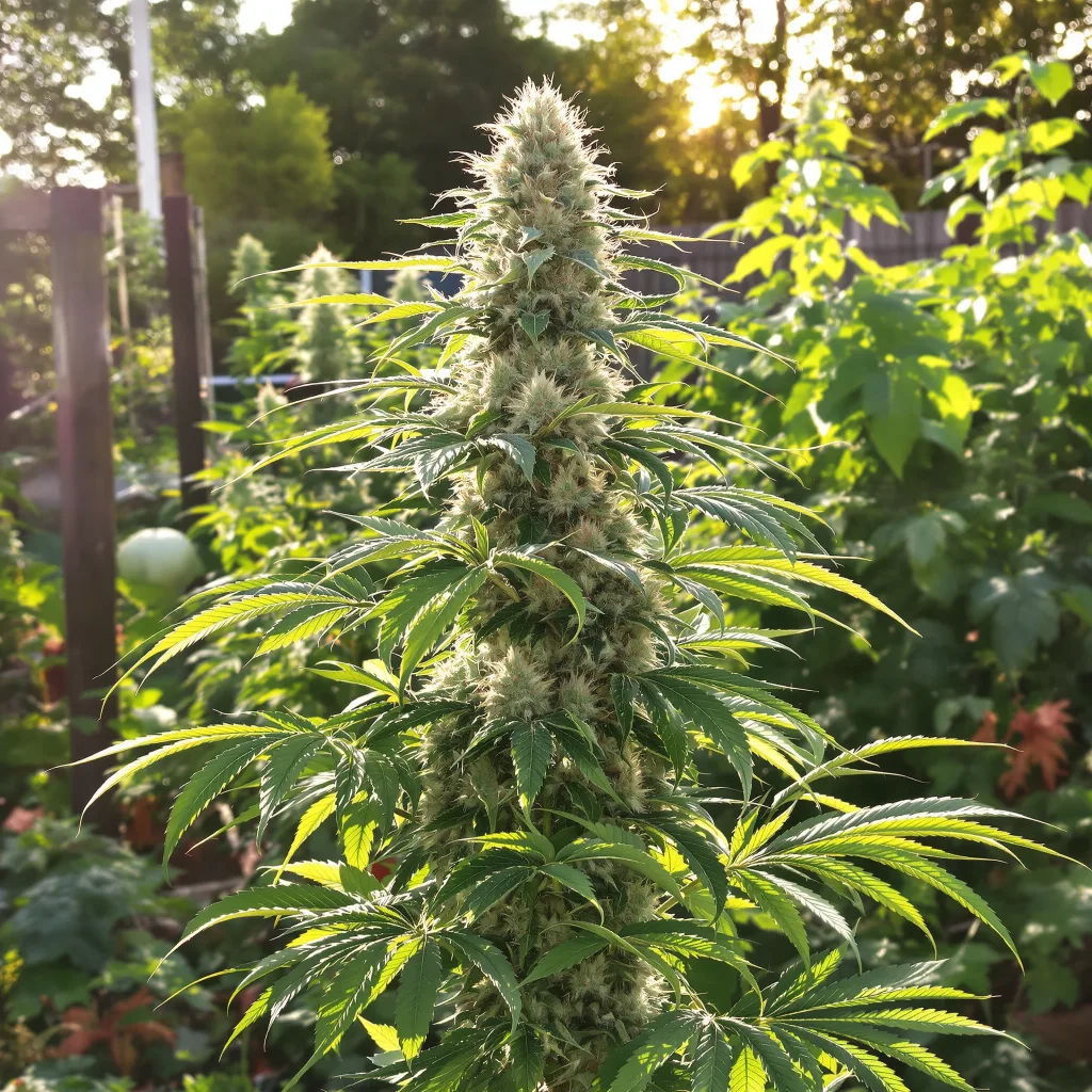 Blue Mango 40% indica / 60% sativa — flor con tricomas visibles