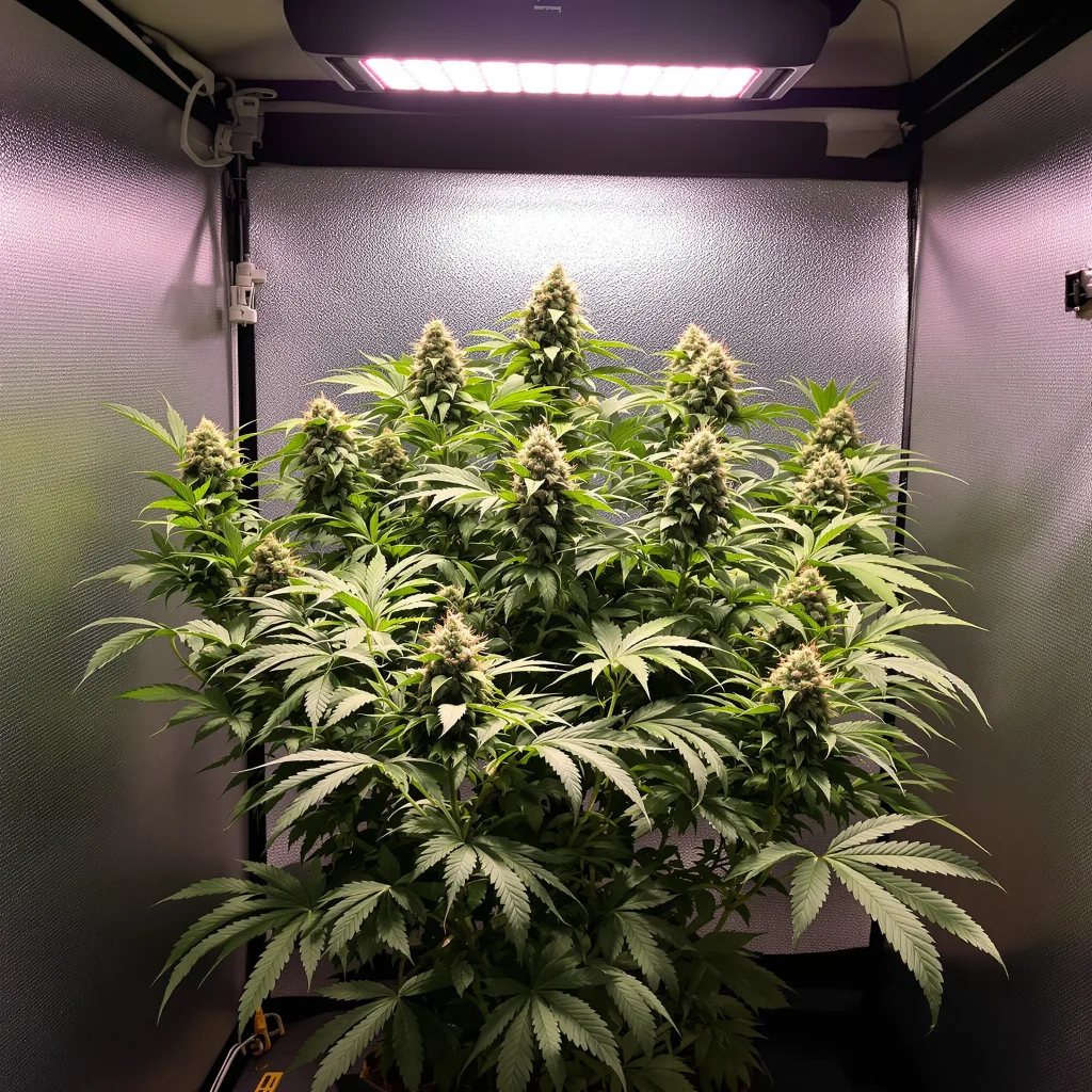 Planta de cannabis Blue Monster en fase de floración — 90-130 cm feminizada