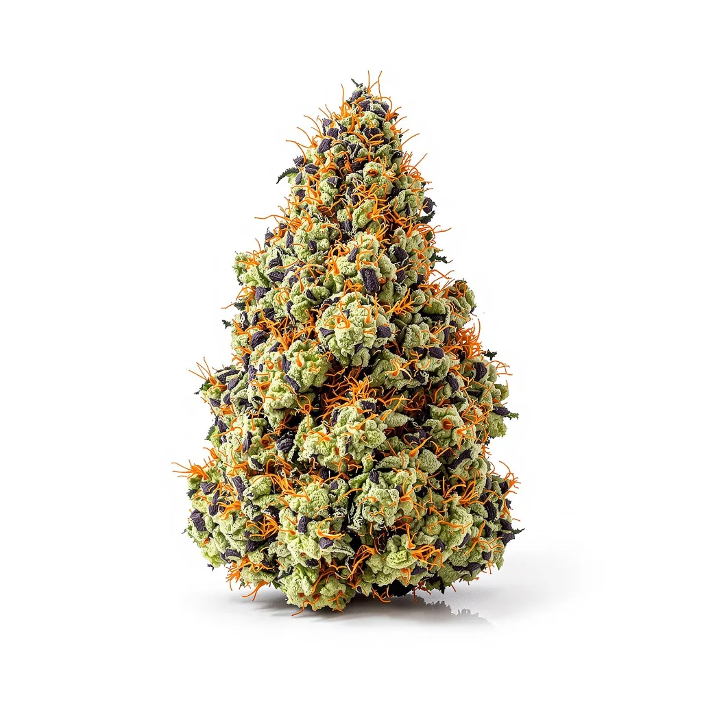 Blue Moon Rocks 72% indica / 28% sativa — flor con tricomas visibles