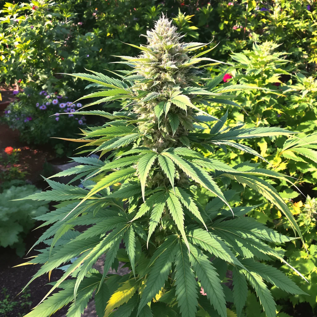 Blue Ox 67% indica / 33% sativa — flor con tricomas visibles