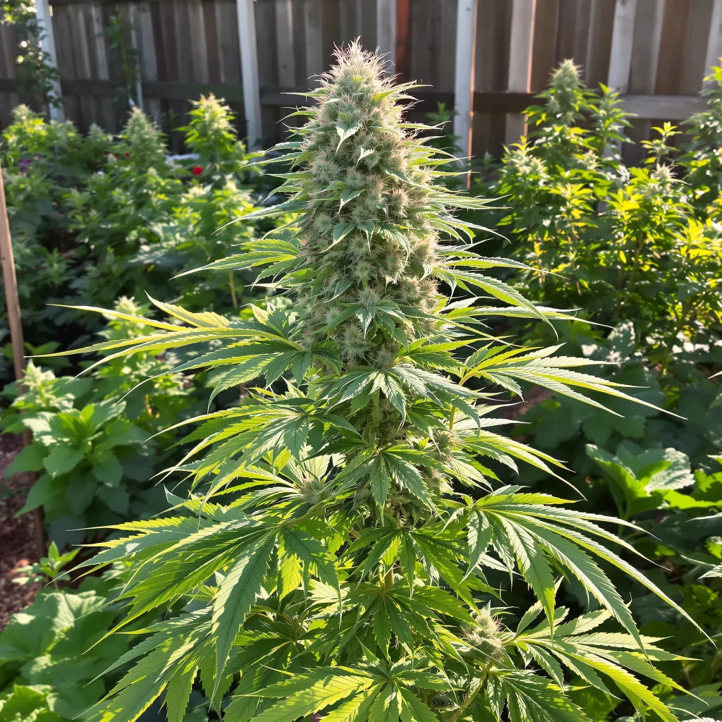 Blue Power 55% indica / 45% sativa — flor con tricomas visibles