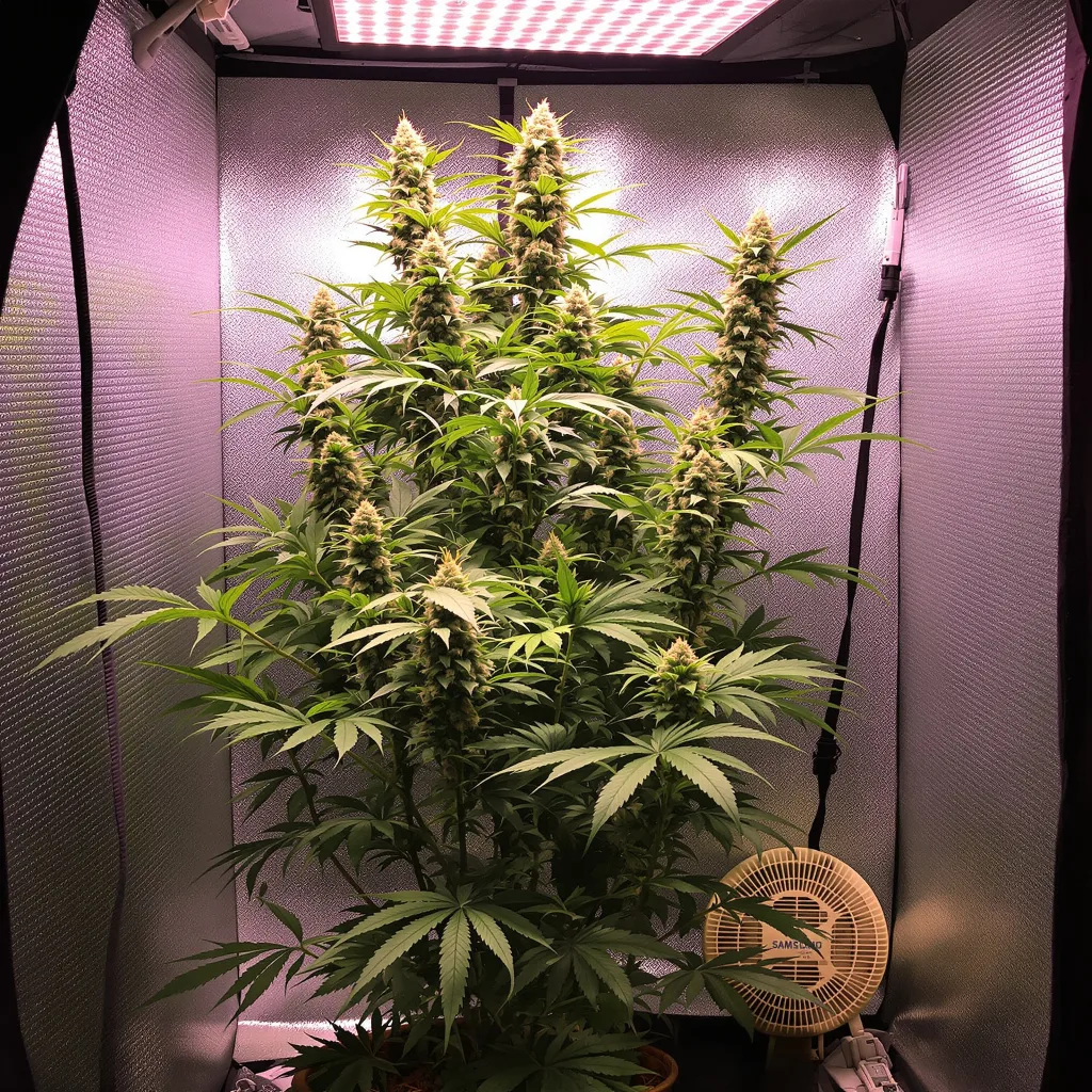 Planta de cannabis Blue Princess en fase de floración — 150-200 cm feminizada