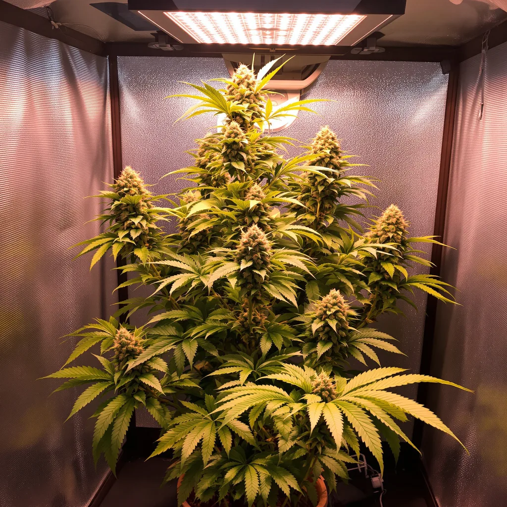Planta de cannabis Blue Widow en fase de floración — 90-130 cm feminizada