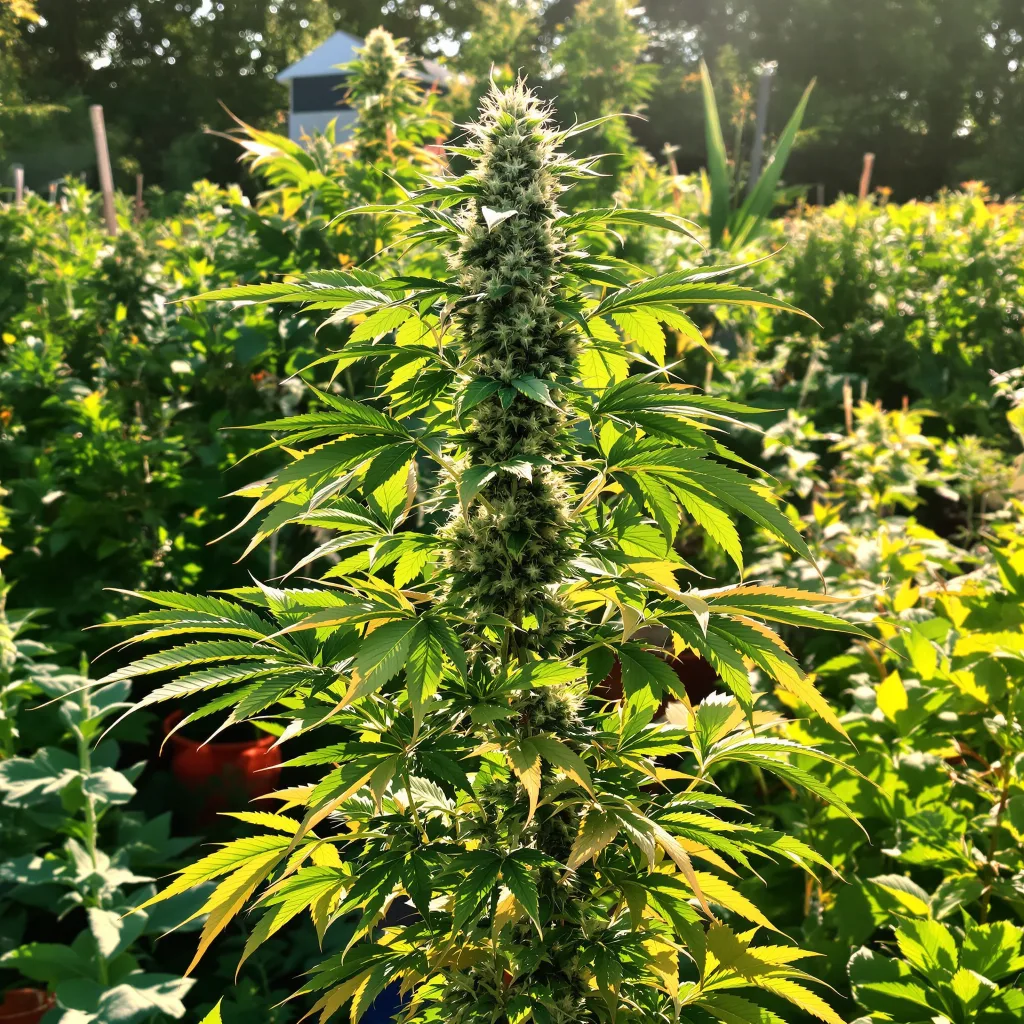 Blue Zushi 35% indica / 65% sativa — flor con tricomas visibles
