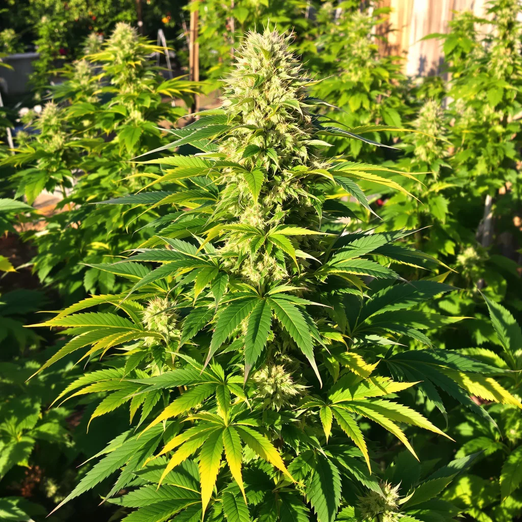 Blueberry 80% indica / 20% sativa — flor con tricomas visibles