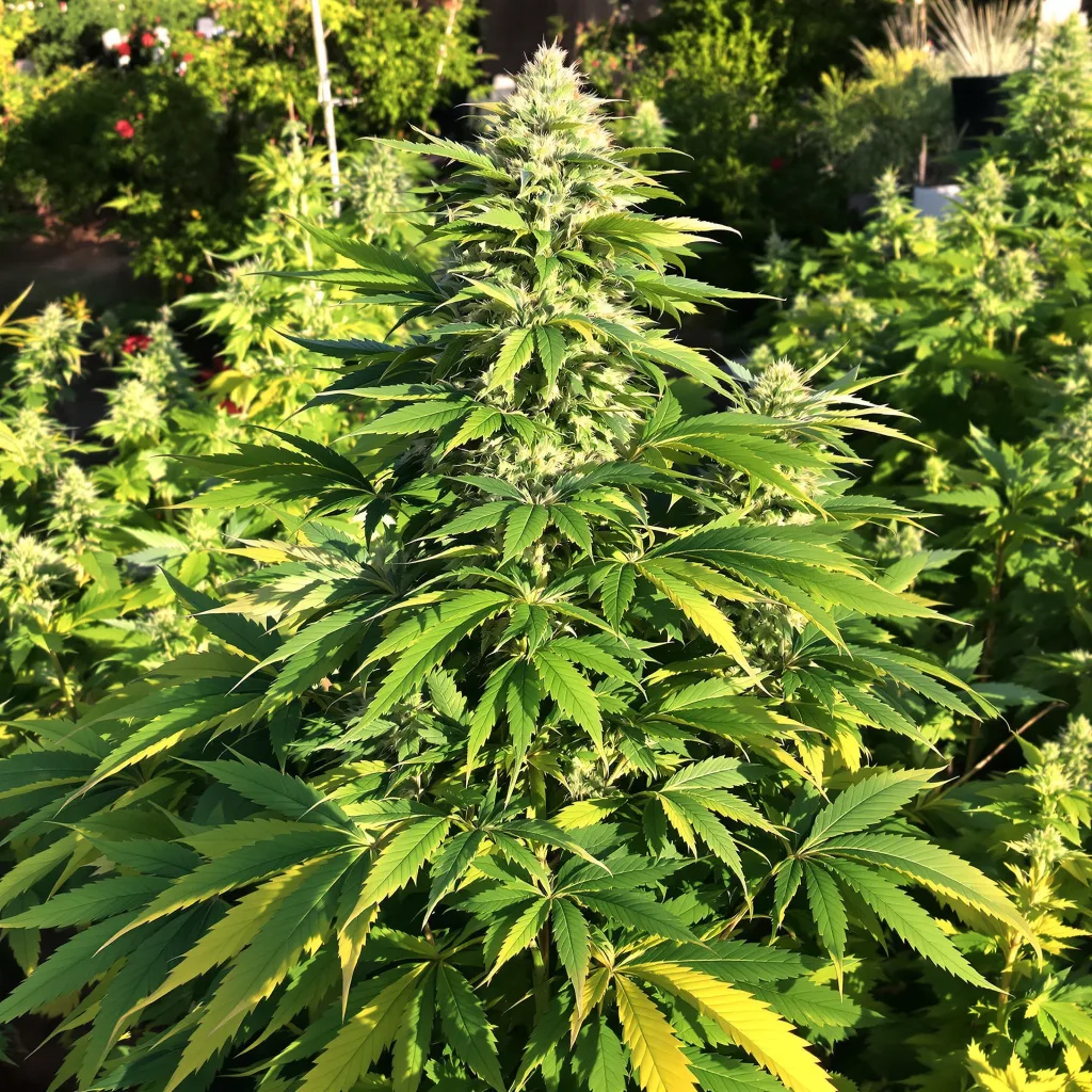 Blueberry 80% indica / 20% sativa — flor con tricomas visibles
