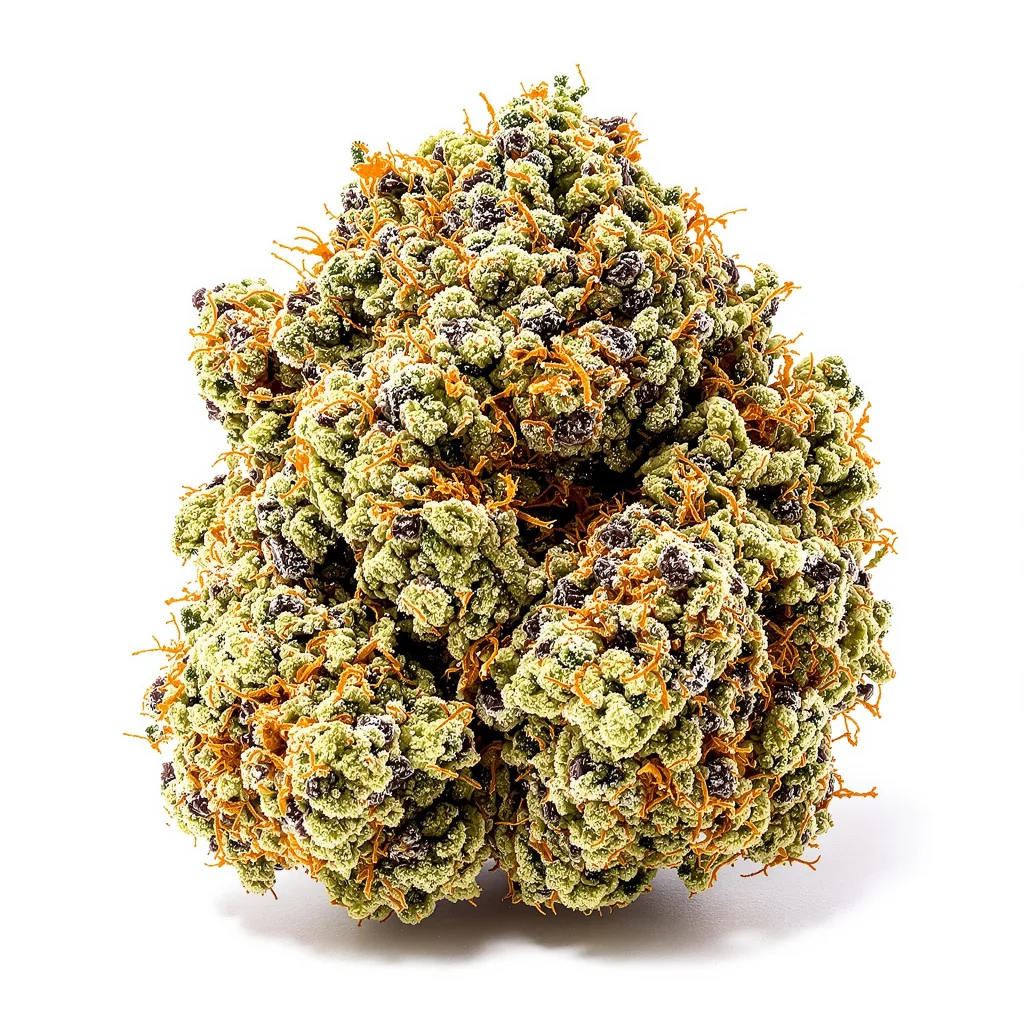 Blueberry Haze 40% indica / 60% sativa — flor con tricomas visibles
