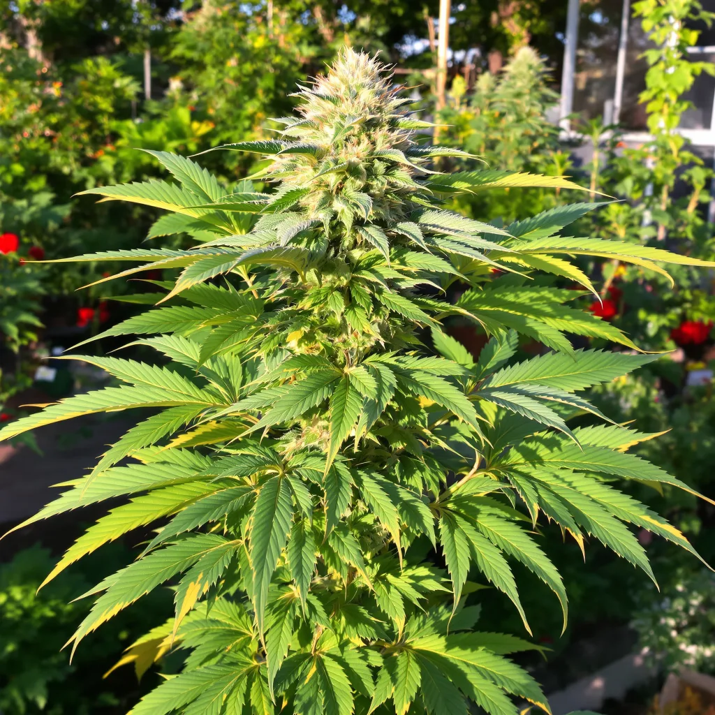 Blueberry Kush 80% indica / 20% sativa — flor con tricomas visibles