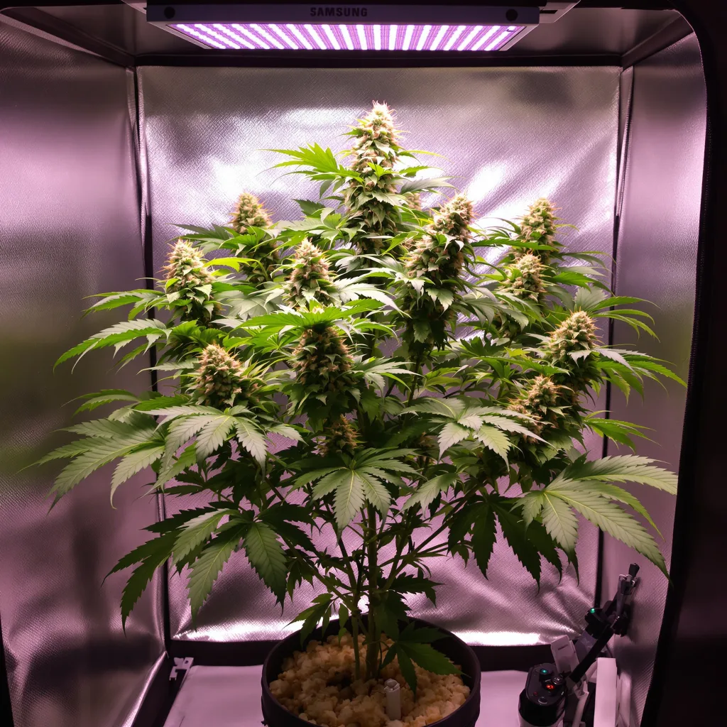Planta de cannabis Blueberry Kush en fase de floración — 90-130 cm feminizada