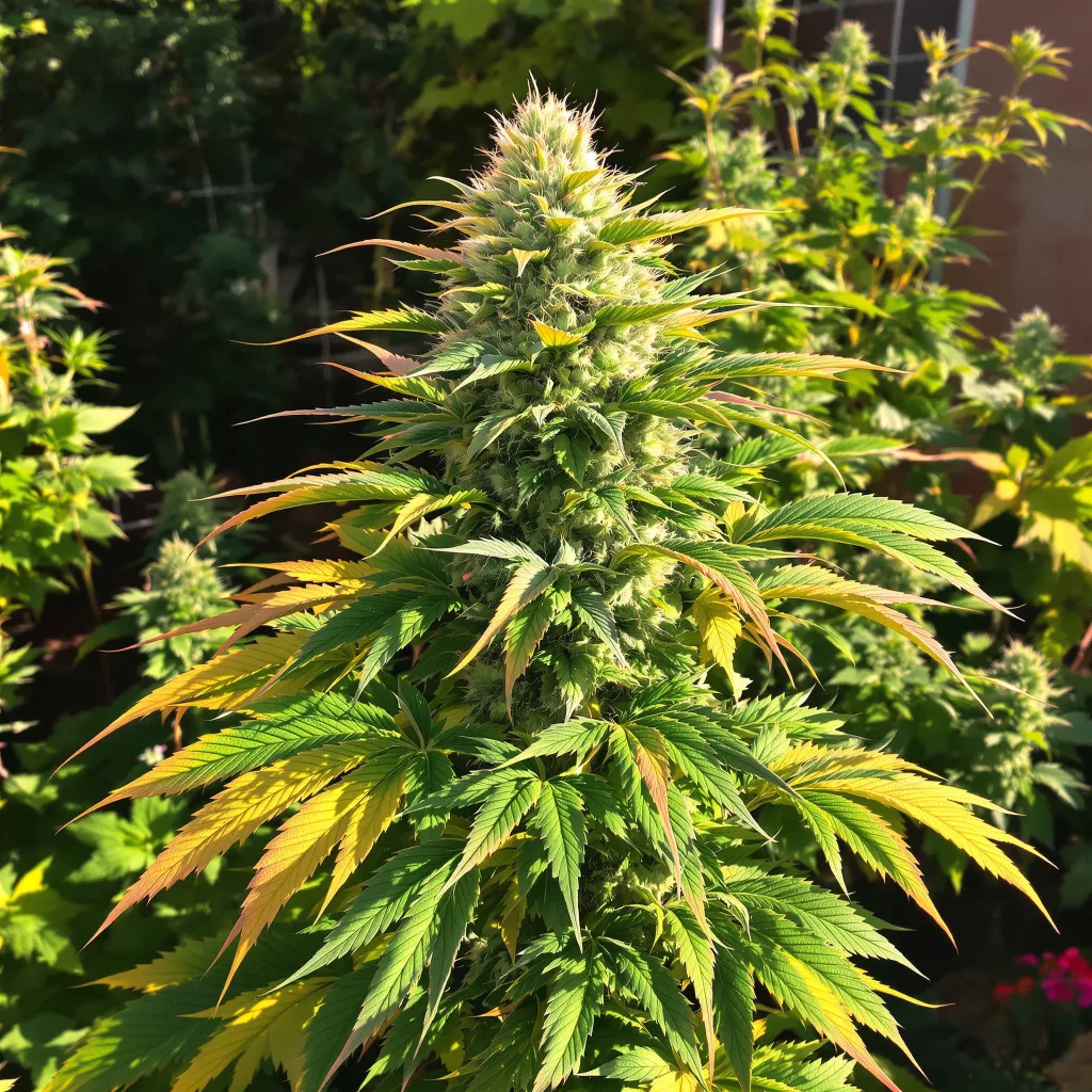 Blueberry Kush 80% indica / 20% sativa — flor con tricomas visibles
