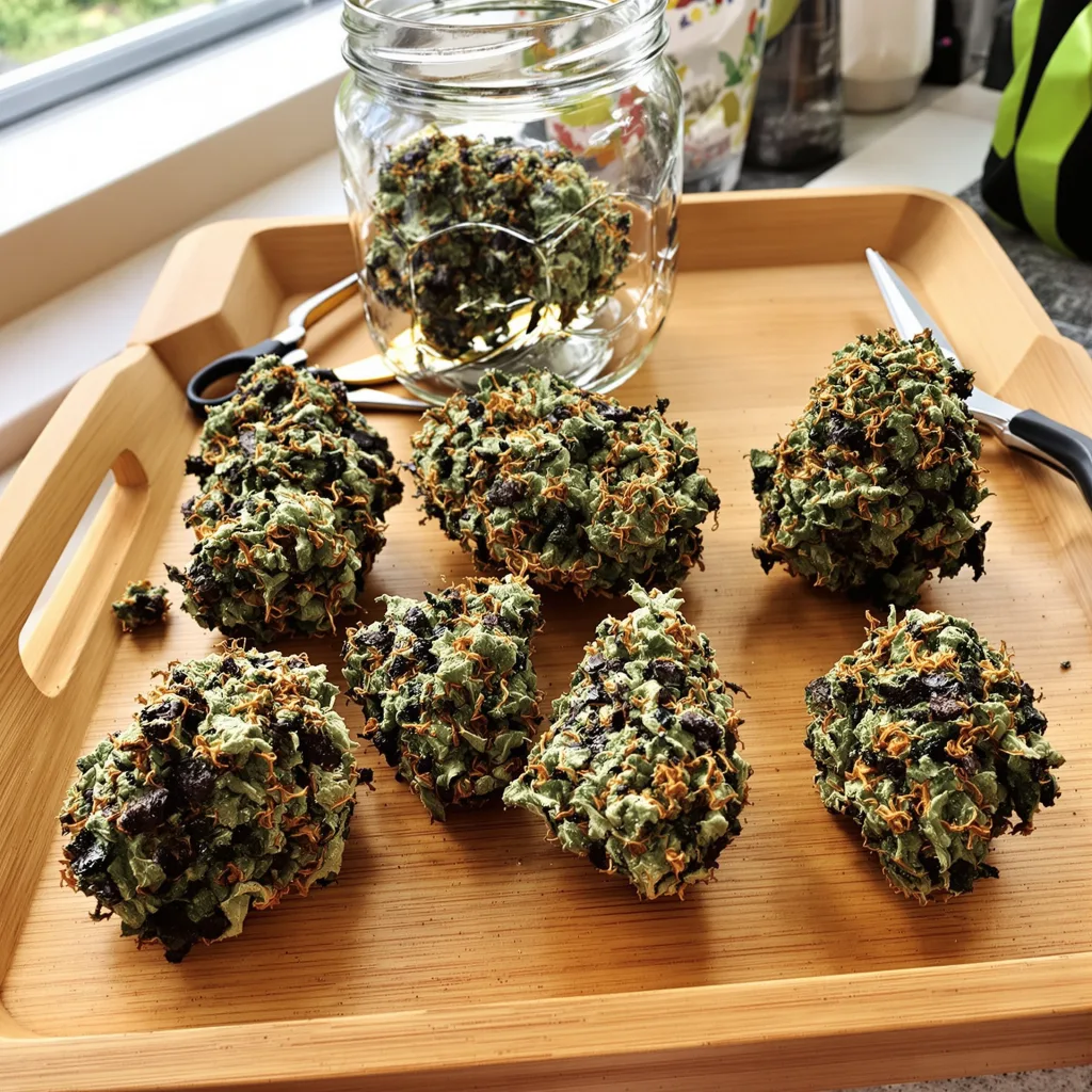 Blueberry Milk 89% indica / 11% sativa — flor con tricomas visibles