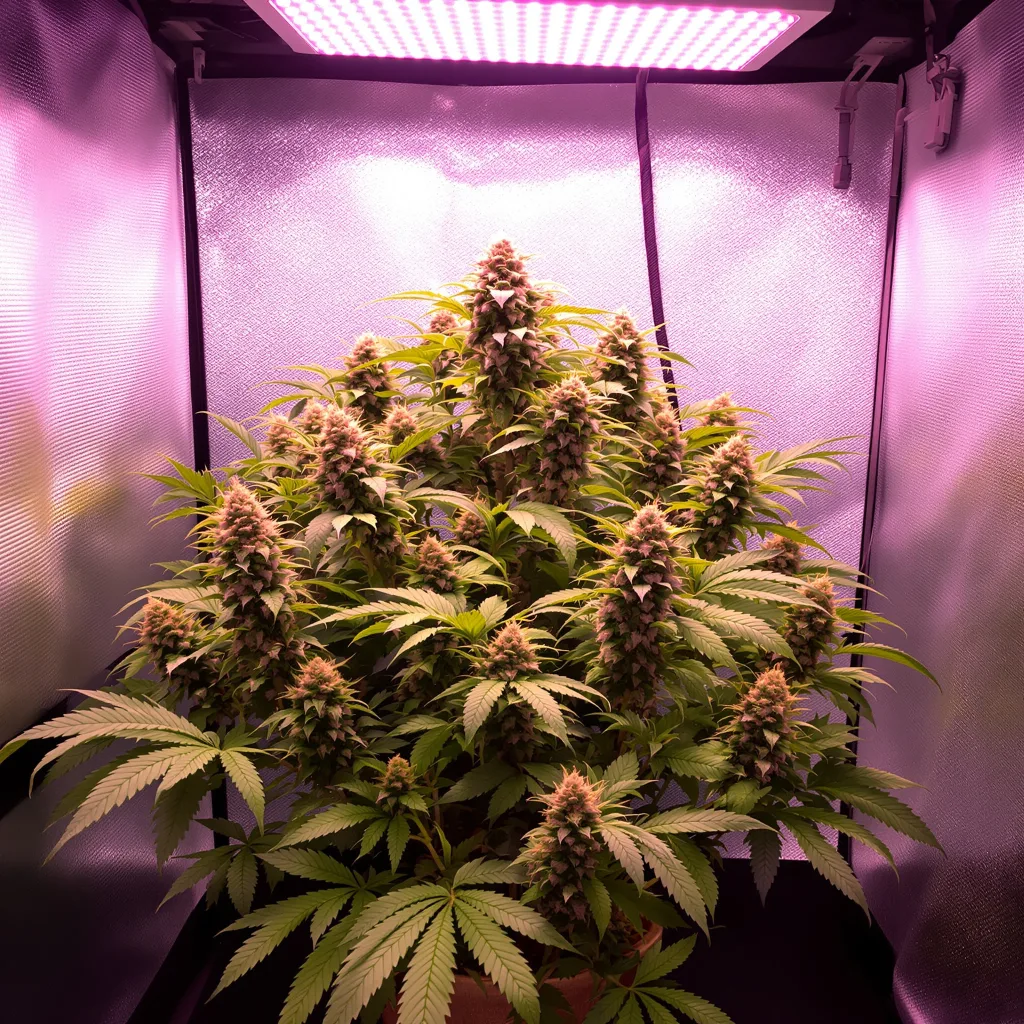 Planta de cannabis Blueberry Milk en fase de floración — 90-130 cm feminizada