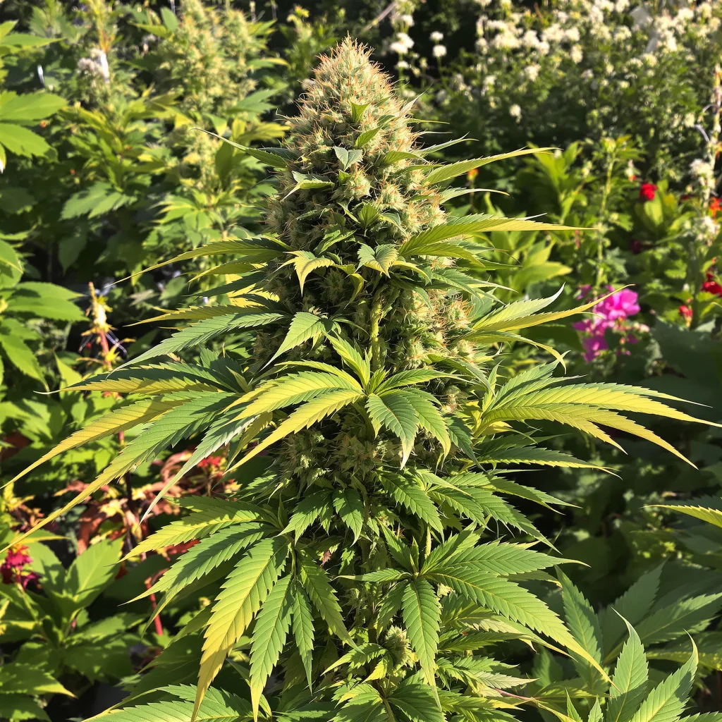 Blueberry Milk 89% indica / 11% sativa — flor con tricomas visibles