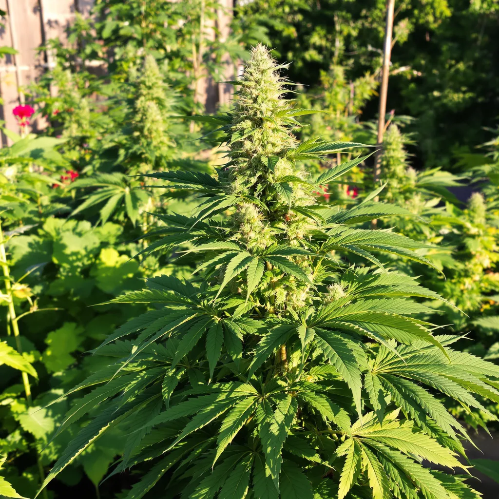 Blueberry Skunk 75% indica / 25% sativa — flor con tricomas visibles