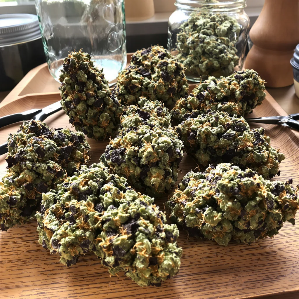 Blueberry Space Cake 87% indica / 13% sativa — flor con tricomas visibles