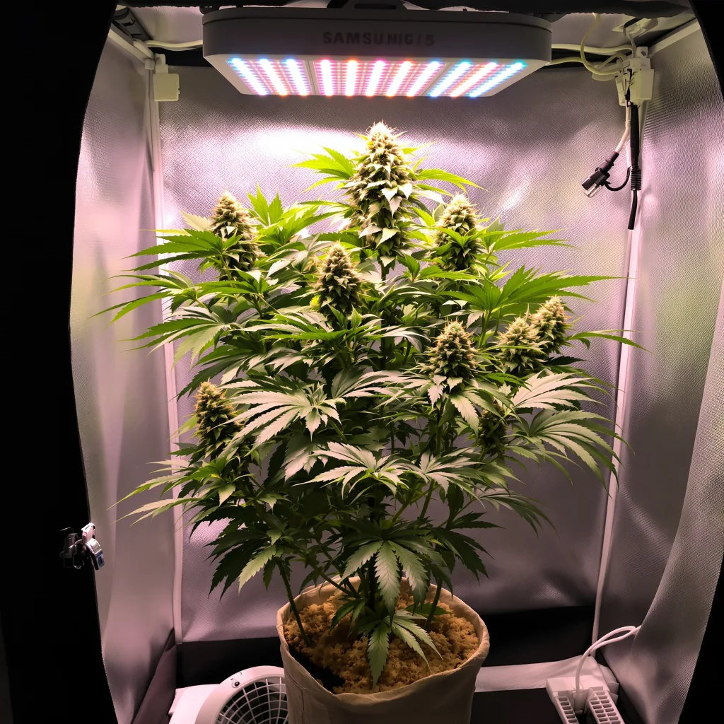 Planta de cannabis Blueberry Space Cake en fase de floración — 90-130 cm feminizada