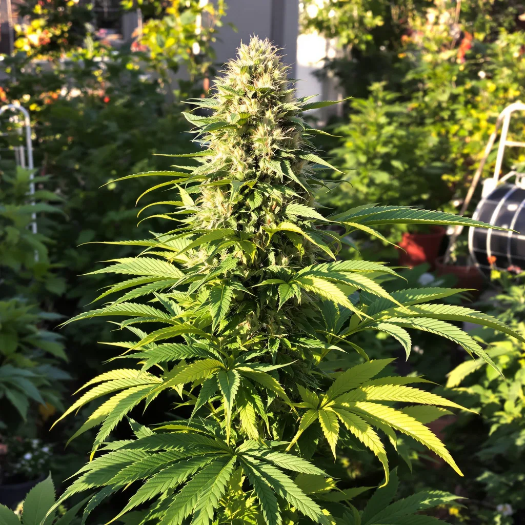 Blueberry Waltz 81% indica / 19% sativa — flor con tricomas visibles