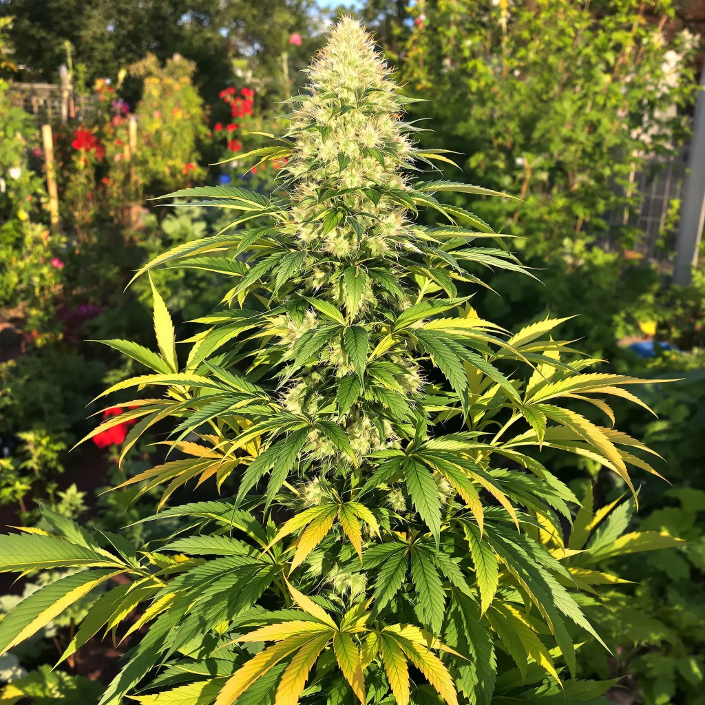 Bluniverse 43% indica / 57% sativa — flor con tricomas visibles