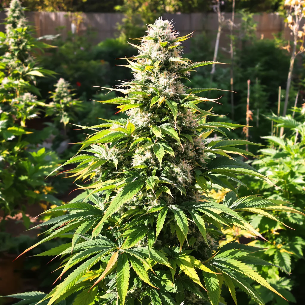 Bogart 41% indica / 59% sativa — flor con tricomas visibles