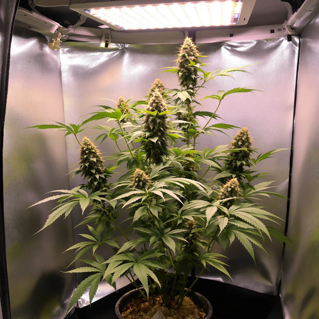 Planta de cannabis Brains Damage en fase de floración — 90-130 cm feminizada