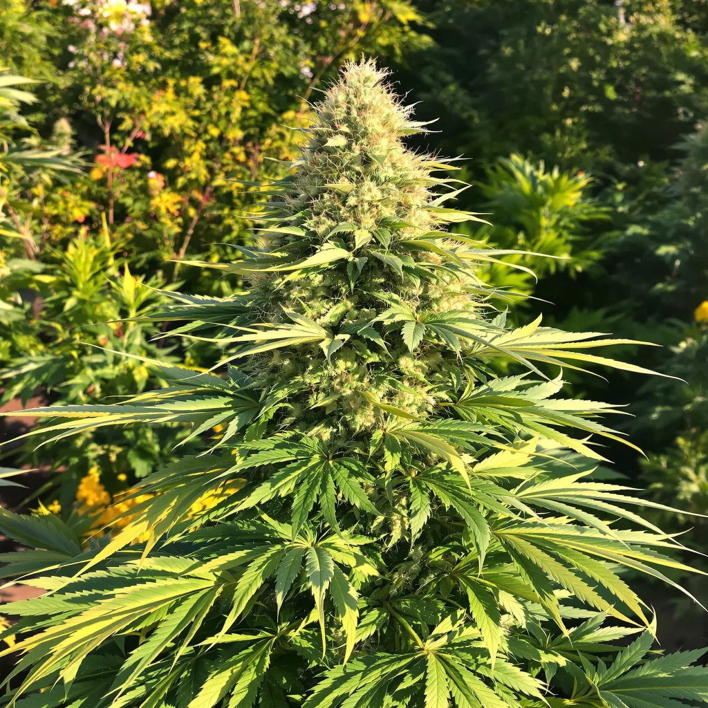 Brainwreck 40% indica / 60% sativa — flor con tricomas visibles