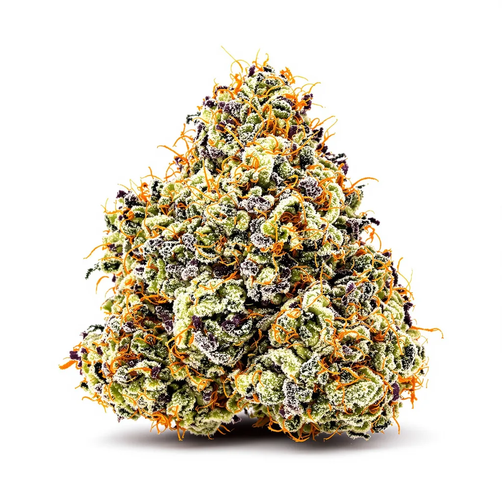 Brainwreck 40% indica / 60% sativa — flor con tricomas visibles