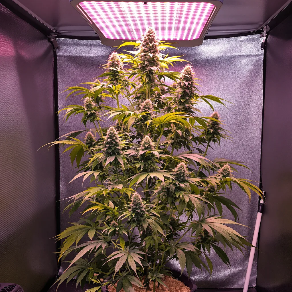 Planta de cannabis Bruce Banner #3 en fase de floración — 60-100 cm autofloración