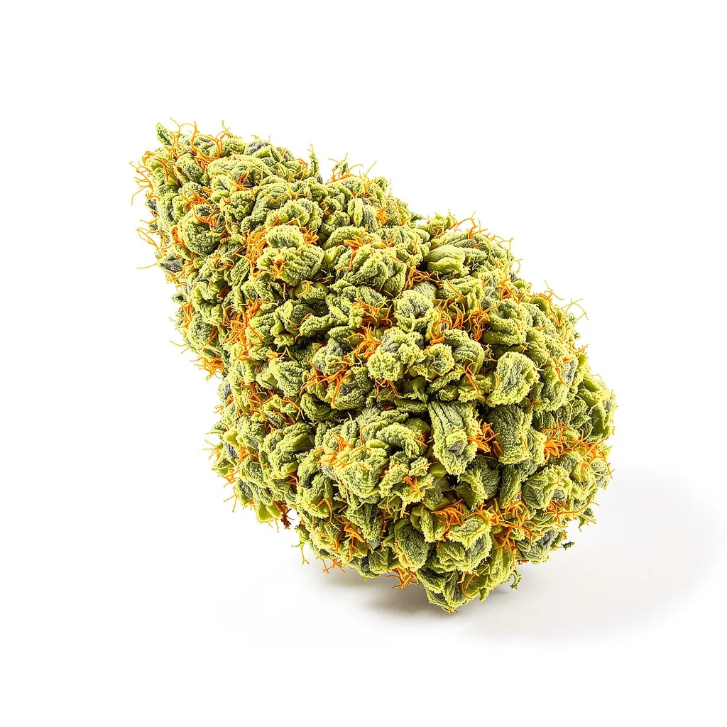 Bruce Banner #3 20% indica / 80% sativa — flor con tricomas visibles