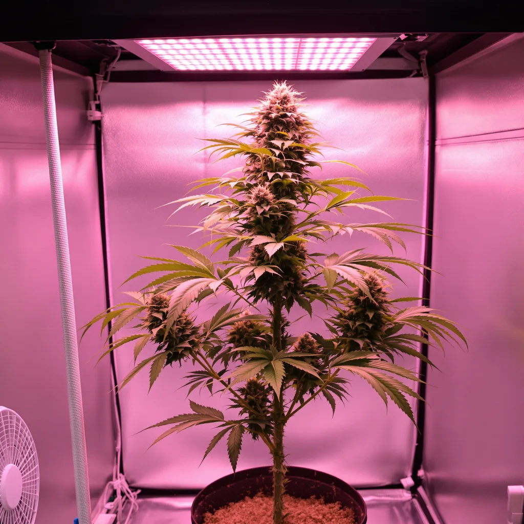 Planta de cannabis Bubba Kush en fase de floración — 60-100 cm autofloración