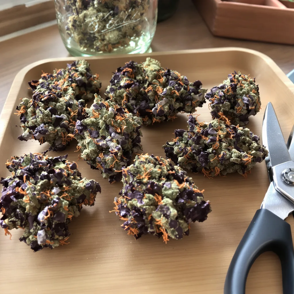 Bubba Kush 80% indica / 20% sativa — flor con tricomas visibles