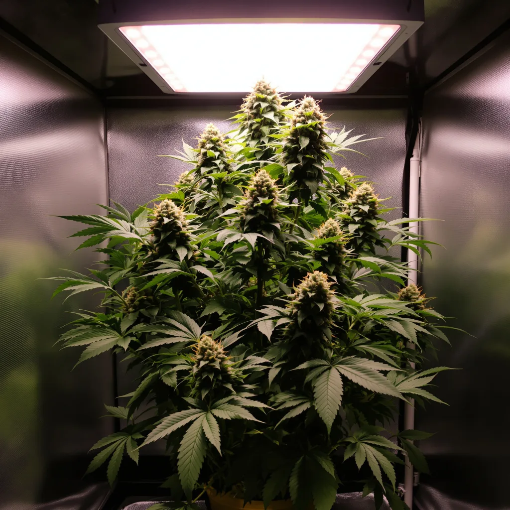 Planta de cannabis Bubblegum en fase de floración — 60-100 cm autofloración