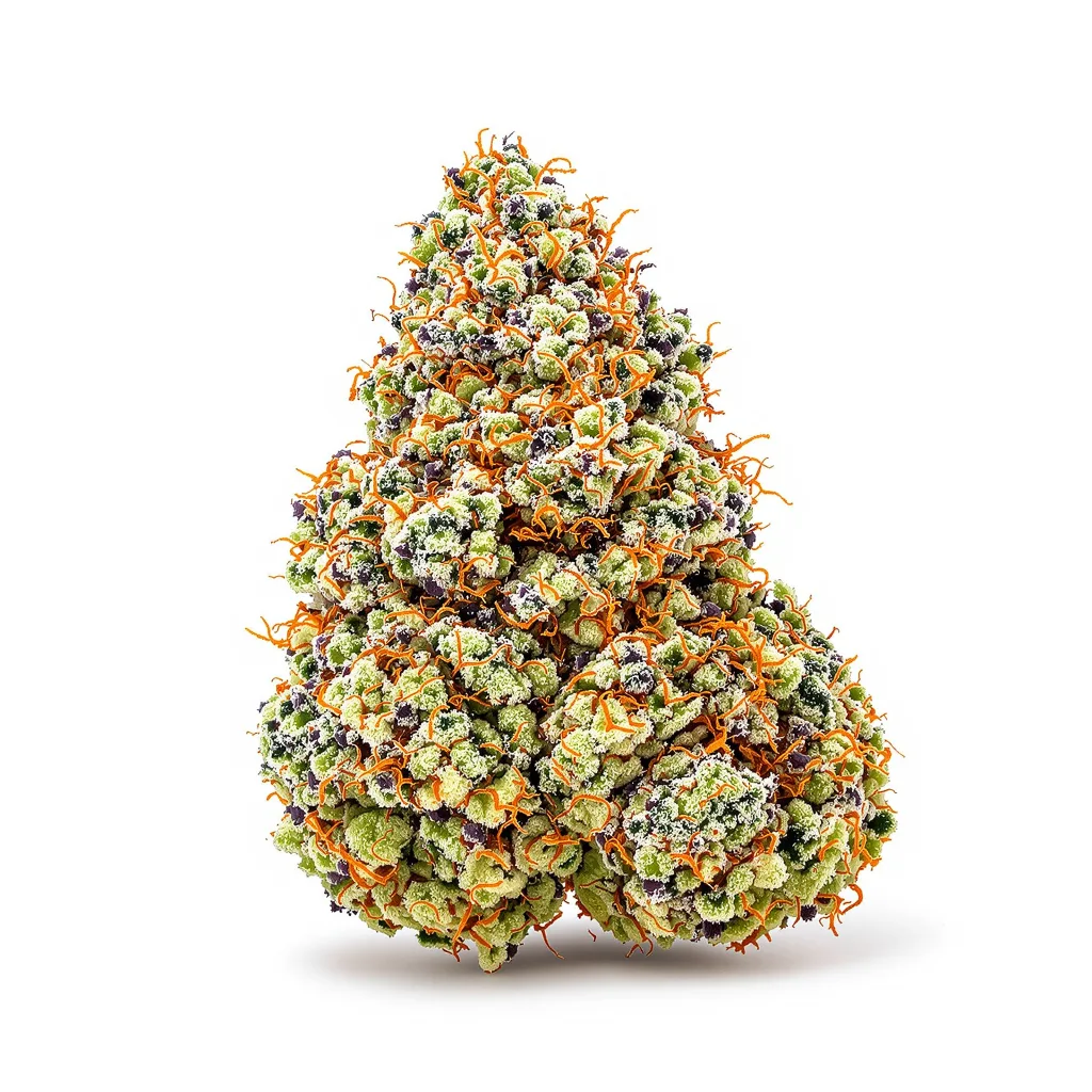 Bubblegum 59% indica / 41% sativa — flor con tricomas visibles