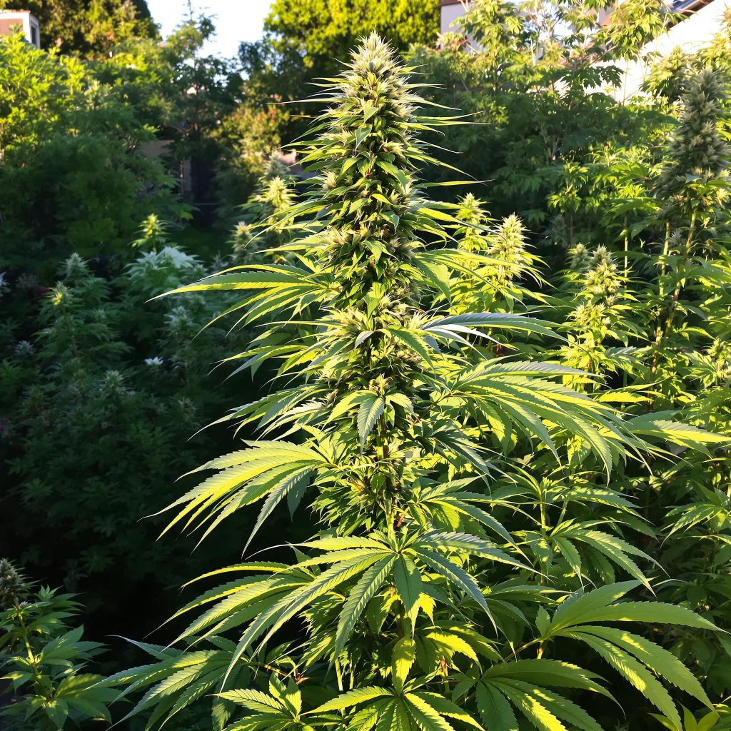Bubblegum Haze 7% indica / 93% sativa — flor con tricomas visibles