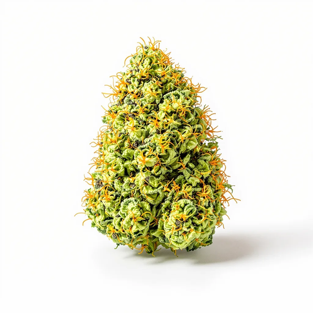 Bubblegum Haze 7% indica / 93% sativa — flor con tricomas visibles