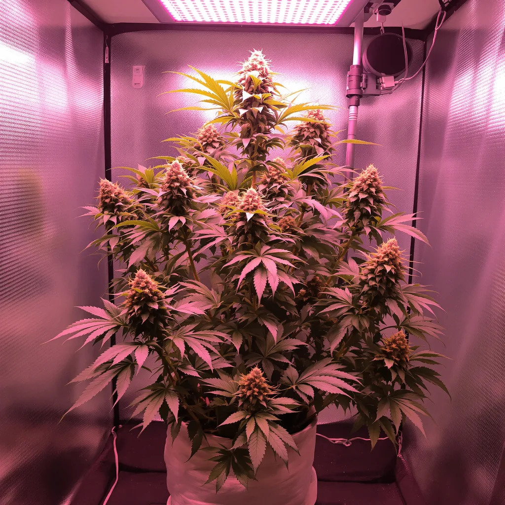 Planta de cannabis Buckeye Purple en fase de floración — 90-130 cm feminizada