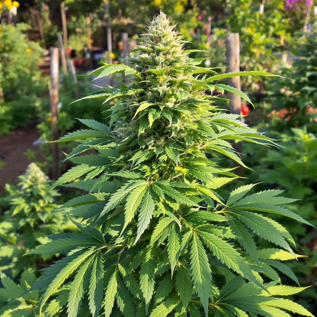 Buddha's Sister 80% indica / 20% sativa — flor con tricomas visibles
