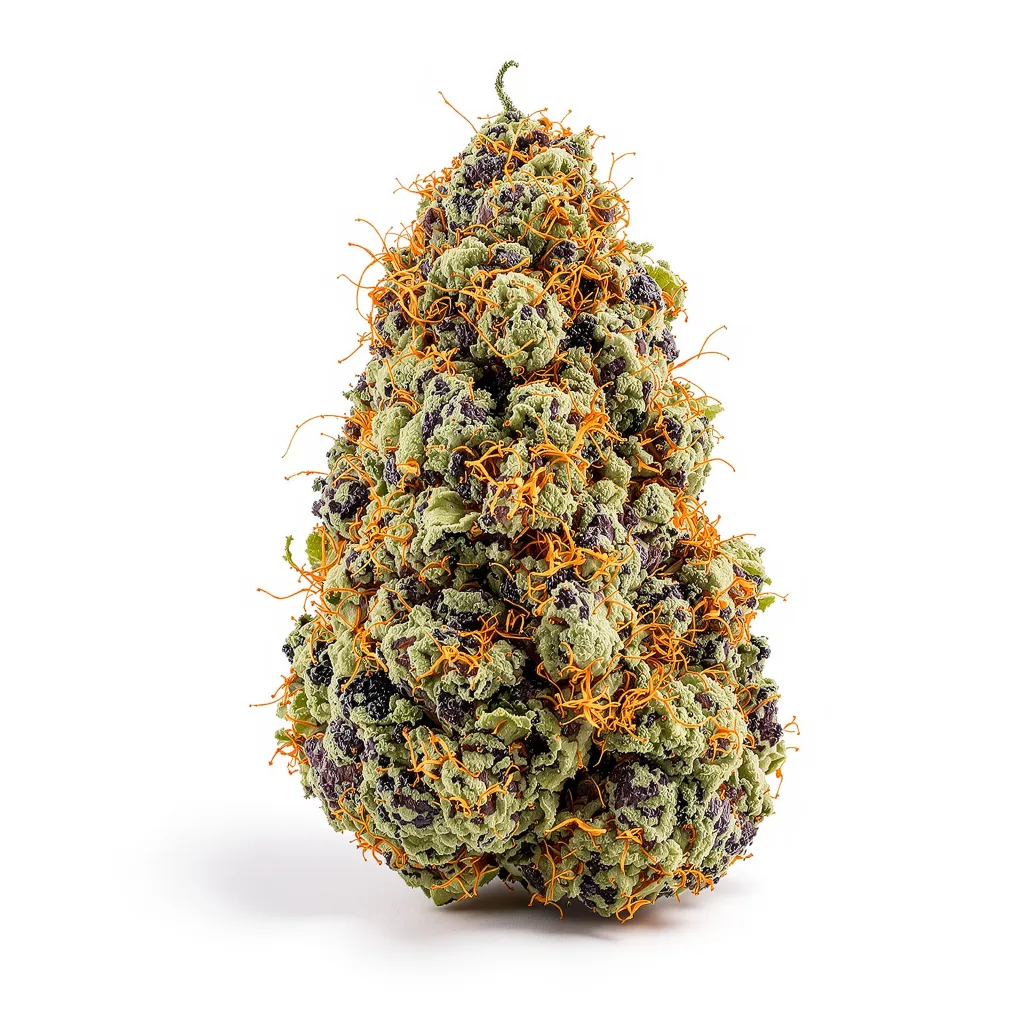 Burkle 78% indica / 22% sativa — flor con tricomas visibles