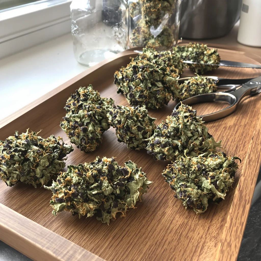 Burkle 78% indica / 22% sativa — flor con tricomas visibles