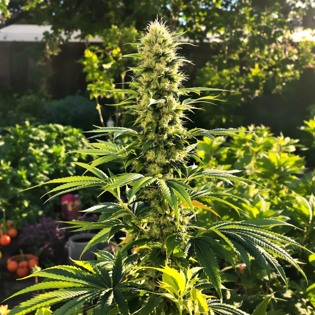 Burmese Kush 50% indica / 50% sativa — flor con tricomas visibles
