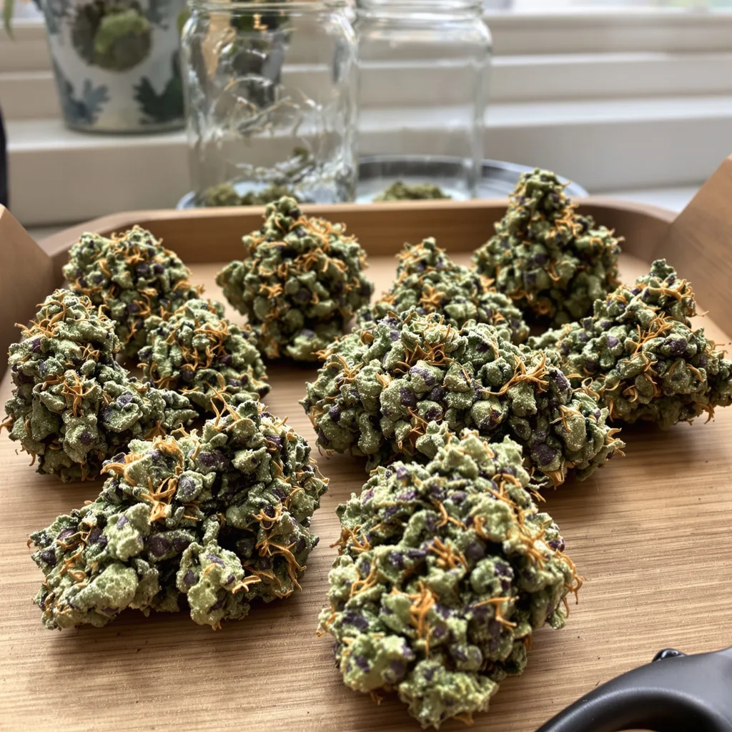 C4 50% indica / 50% sativa — flor con tricomas visibles