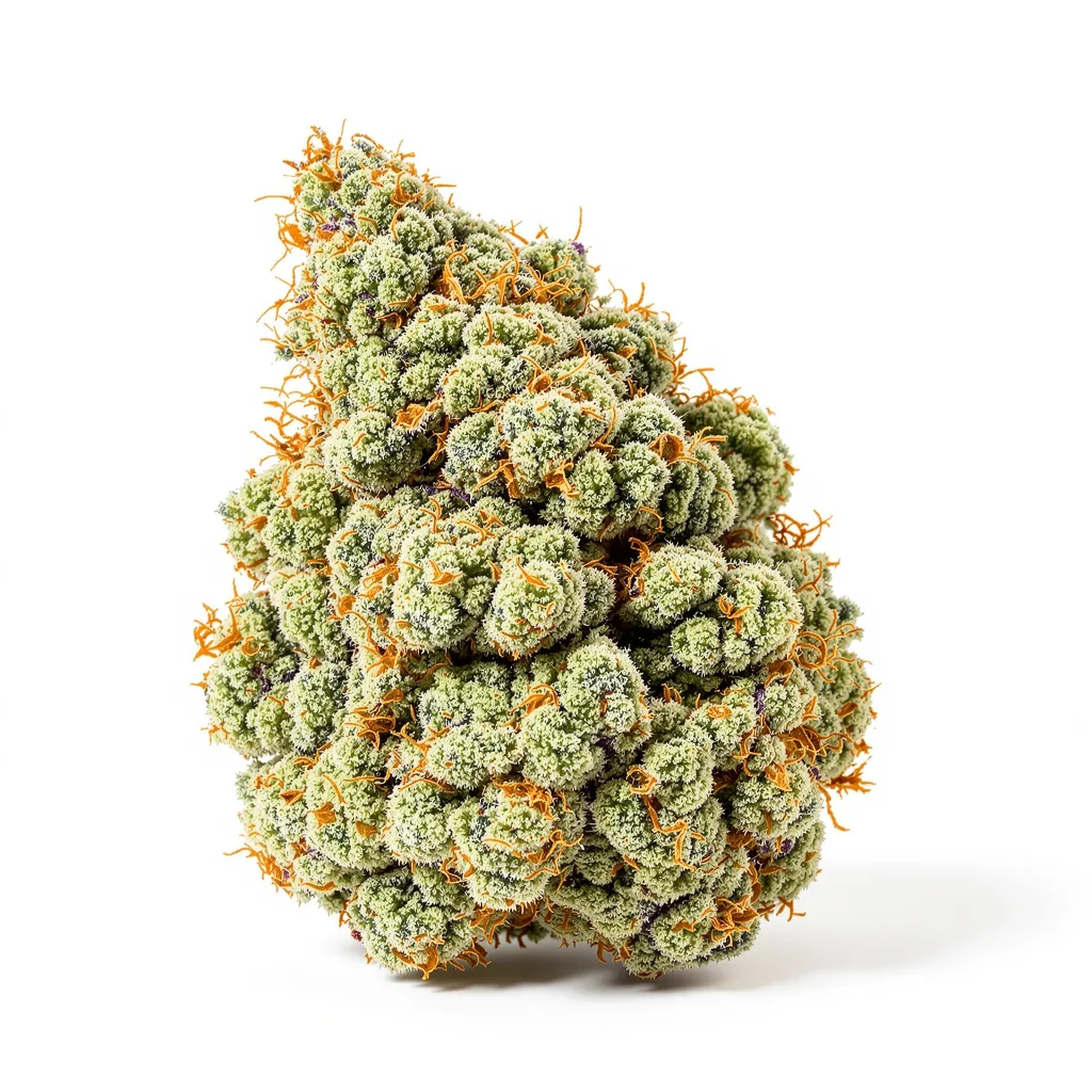 C4 50% indica / 50% sativa — flor con tricomas visibles