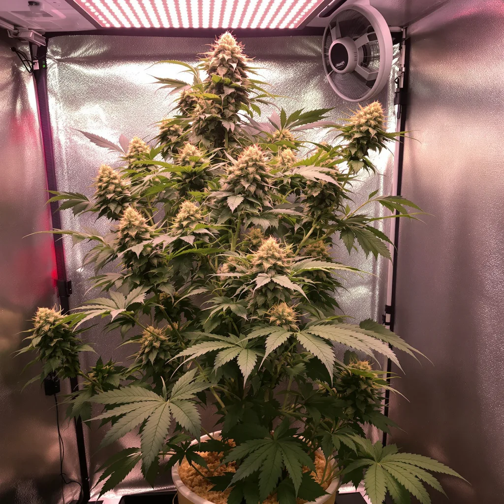 Planta de cannabis Cadillac Purple en fase de floración — 120-180 cm feminizada