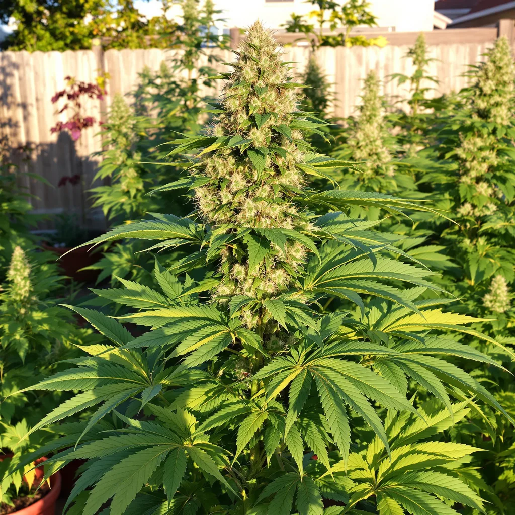 Caffeine Bomb 66% indica / 34% sativa — flor con tricomas visibles