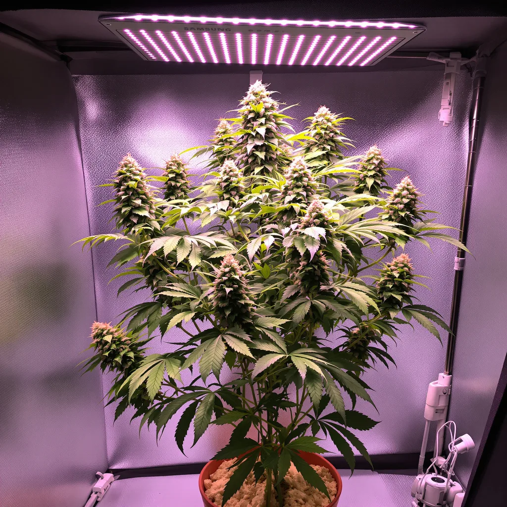 Planta de cannabis California Orange en fase de floración — 60-100 cm autofloración
