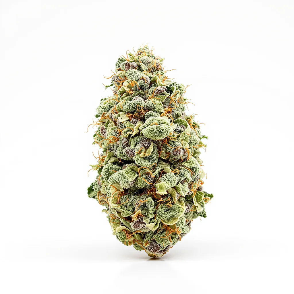 California Orange 50% indica / 50% sativa — flor con tricomas visibles