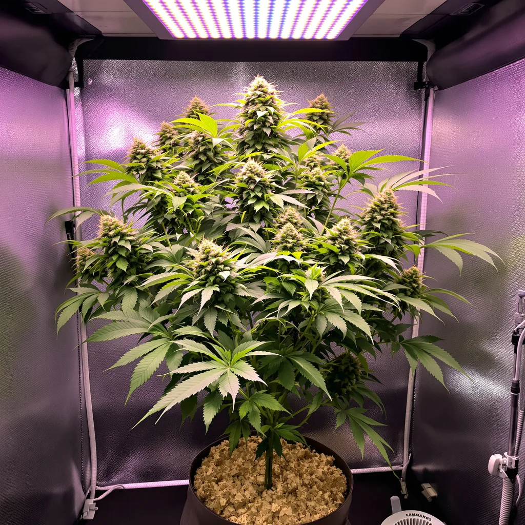 Planta de cannabis Candy Cream en fase de floración — 60-100 cm autofloración