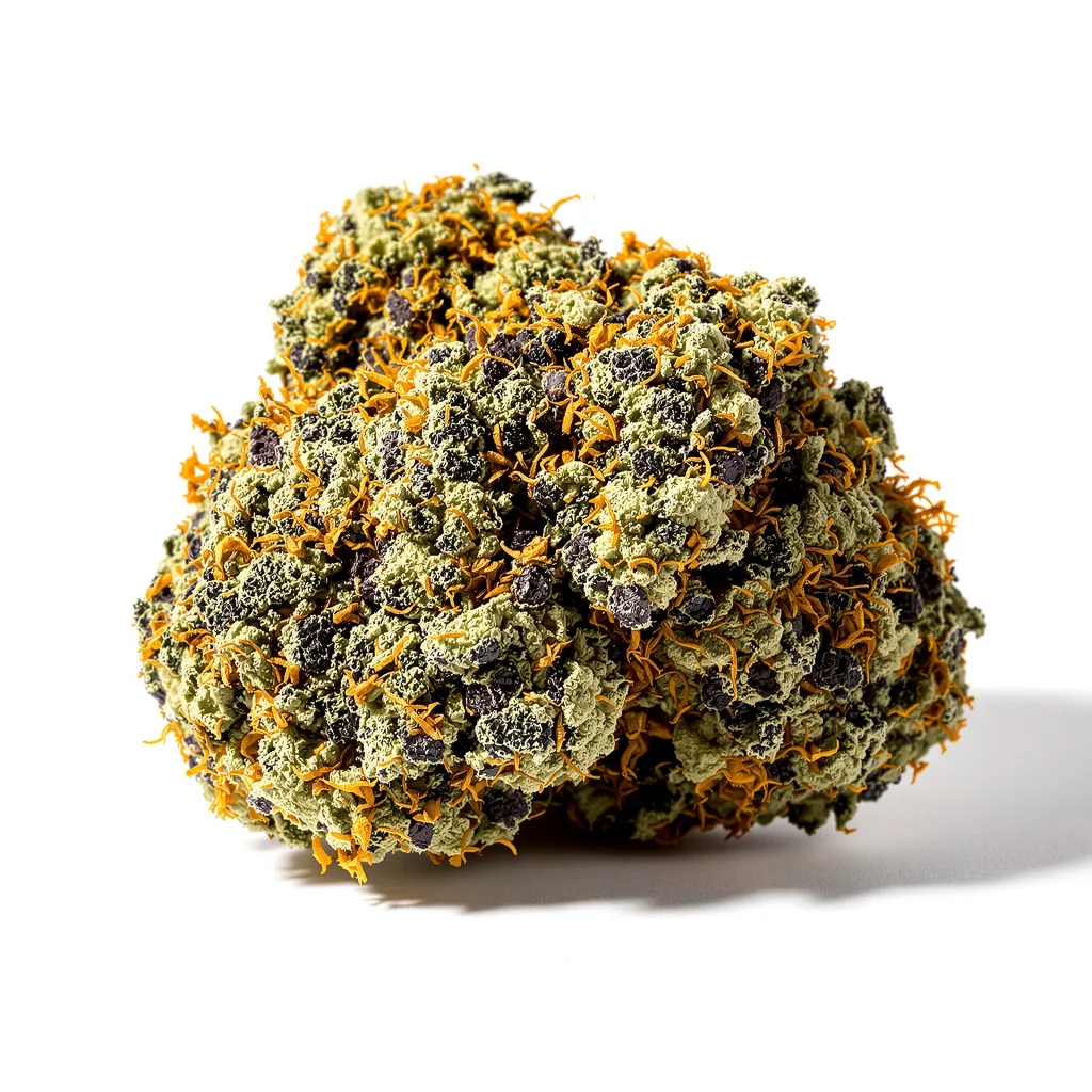 Candy Cream 66% indica / 34% sativa — flor con tricomas visibles